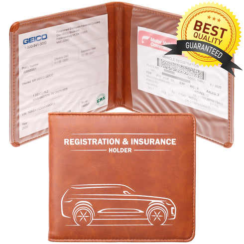 CANOPUS Car Registration and Insurance Holder with Magnetic Closure, Car Document Holder, Vehicle Glove Box Organizer, Wallet for Auto, Motorcycle, Truck and More, 1 Pack with EZ Pass Strip